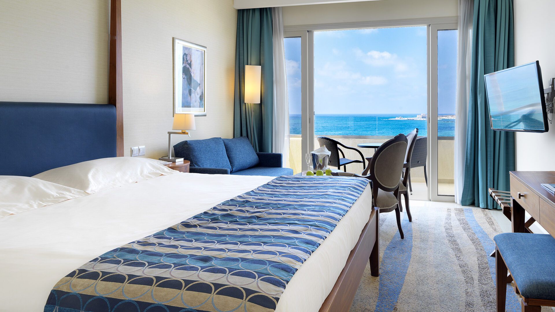 Luxury Sea View Room at Alexander the Great Beach Hotel in Paphos Cyprus