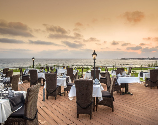 Romantic Seaside Restaurant at Alexander the Great Beach Hotel in Paphos