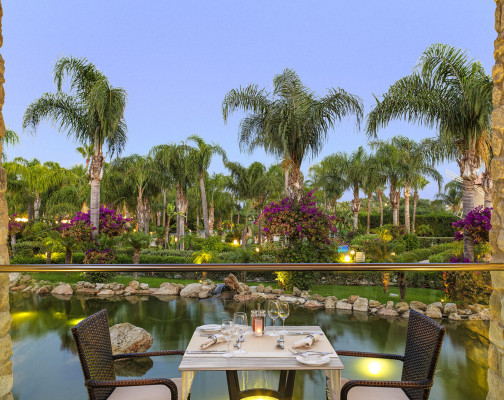 Restaurant, in a tropical setting in cyprus, hotel buffet restaurant, Olympic Lagoon Resort Ayia Napa