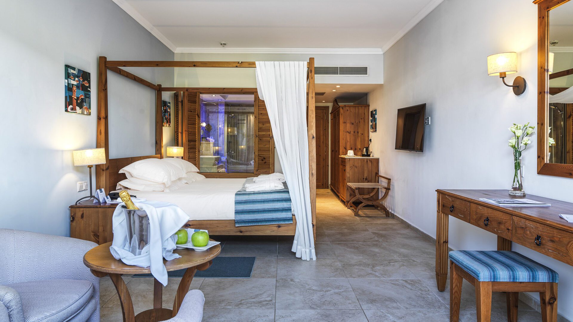 Fisherman's Junior Suite with private terrace at Olympic Lagoon Resorts, Paphos
