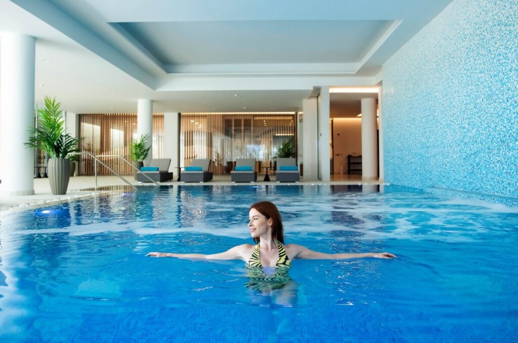 indoor pool, swimming, wellness, woman, well-being